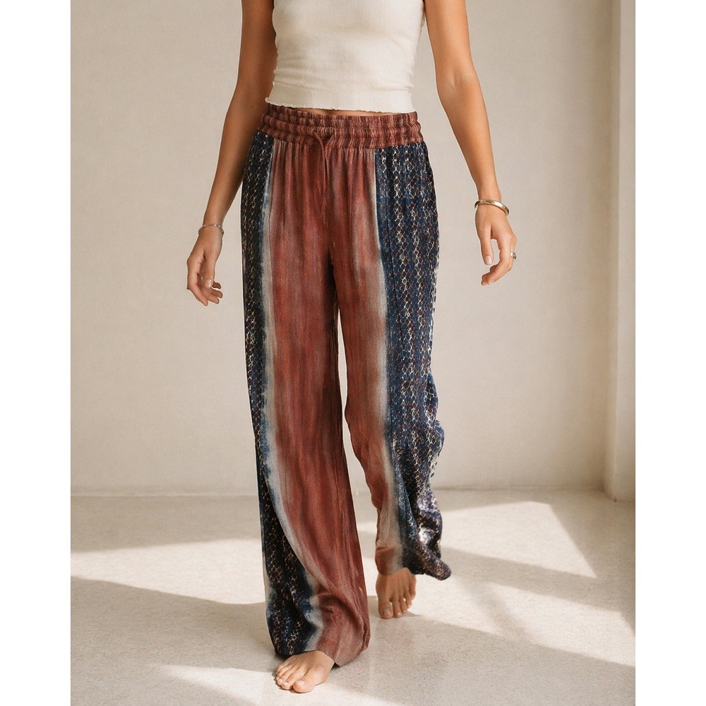 Conditions Apply Mixed Print Jogger Pants Women M Boho Snakeskin Tie Dye